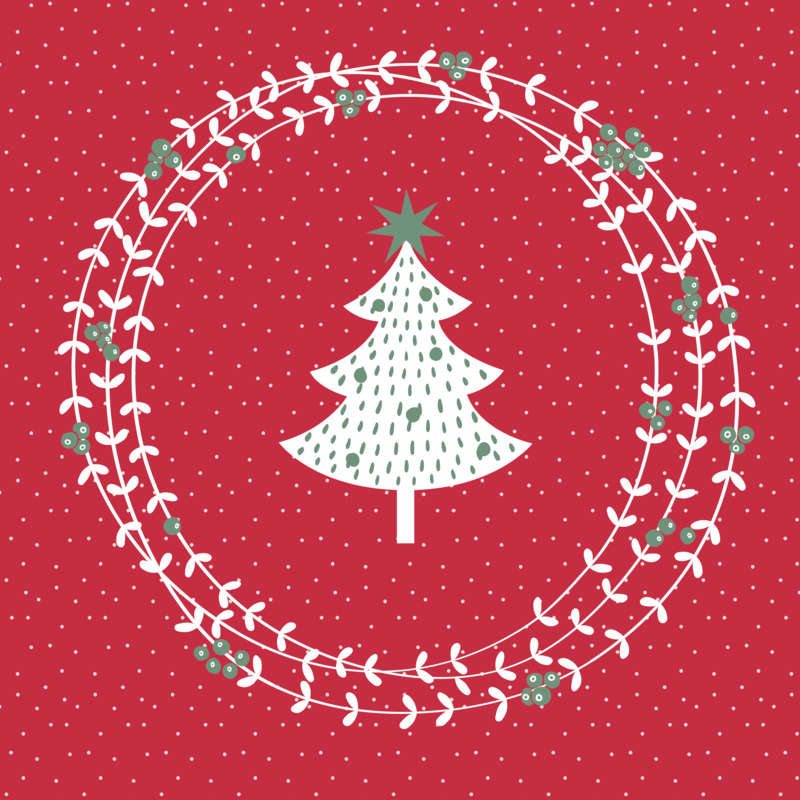 Mesa Bella Serviettes Rouge Sapin 33X33Cm X20