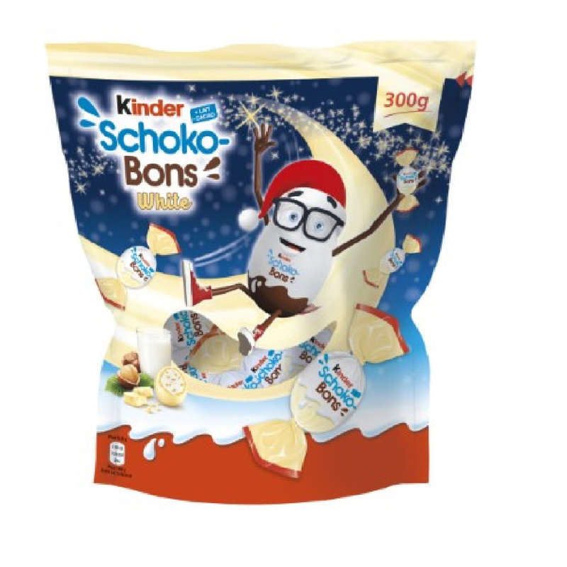 Kinder Shoko-bons Chocolat Blanc Fourrés Lait et Noisettes 300g