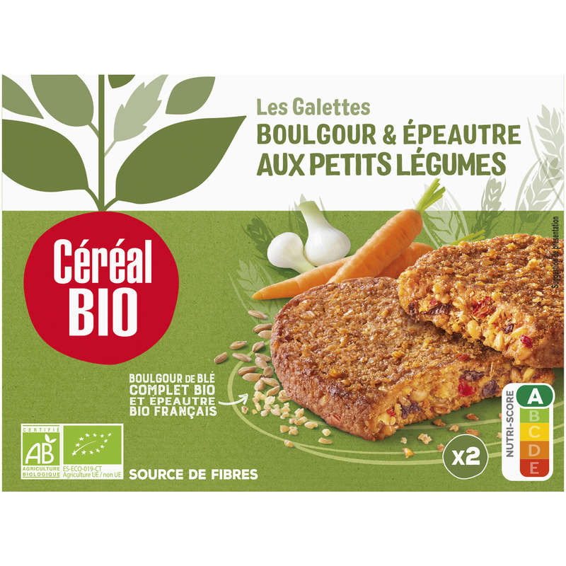 Céréal Bio Galette Boulgour Epeautre Légumes x2 200g