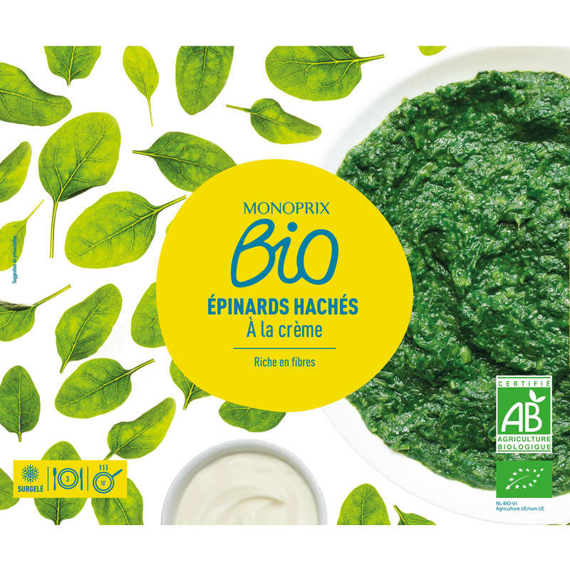 Monoprix Bio Épinards À La Crème 600g