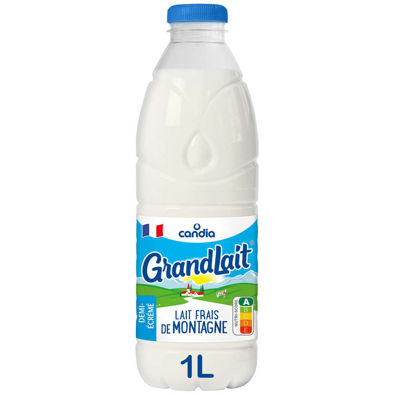 Candia Grandlait Lait Frais Demi-écrémé Pasteurisé La Bouteille De 1l