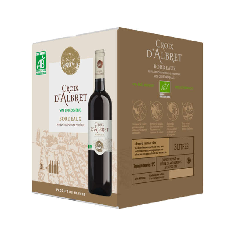 Croix D'Albret Bordeaux Rouge Bio 3L