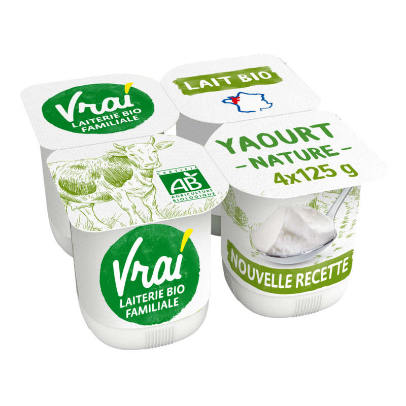 Vrai Yaourt Nature Bio 4x125g