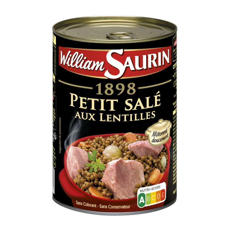 William Saurin 1898 Petit salé aux lentilles, mitonné doucement 420g