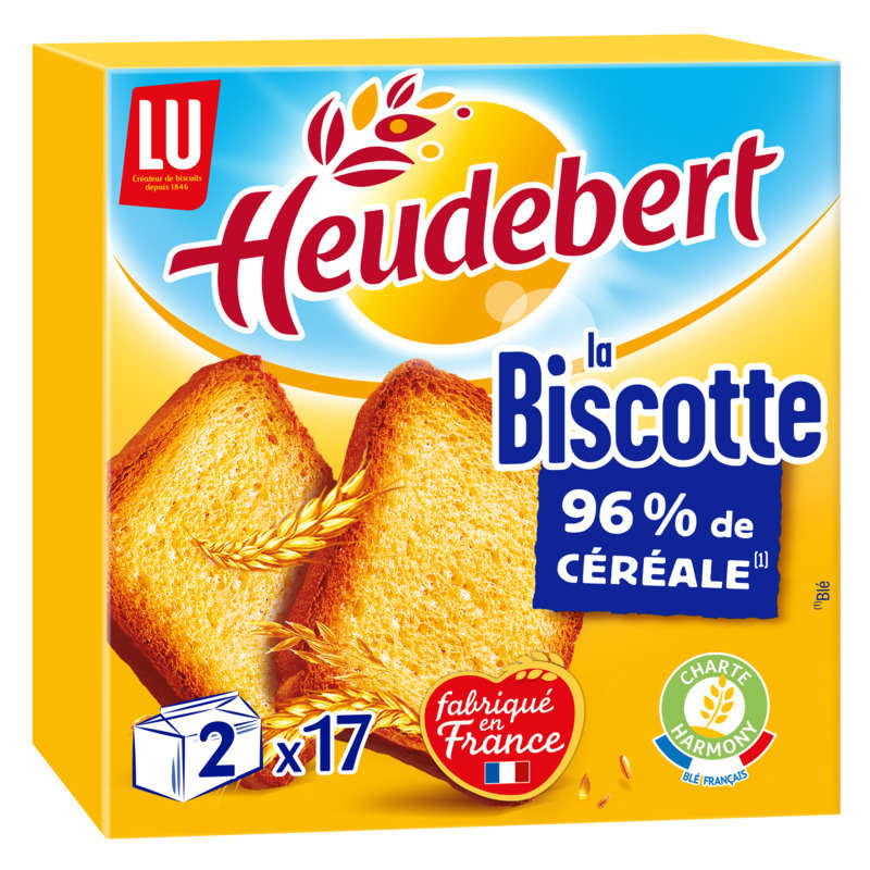 Lu Heudebert Biscottes 96% de céréales 300g