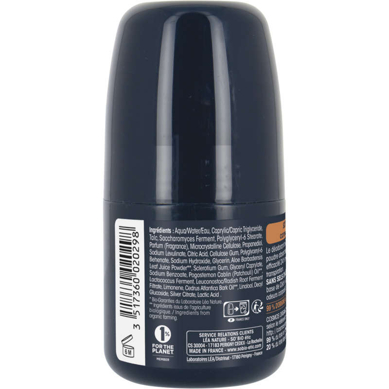 So' Bio Déodorant men cèdre bio anti traces tous types de peaux 50 ml