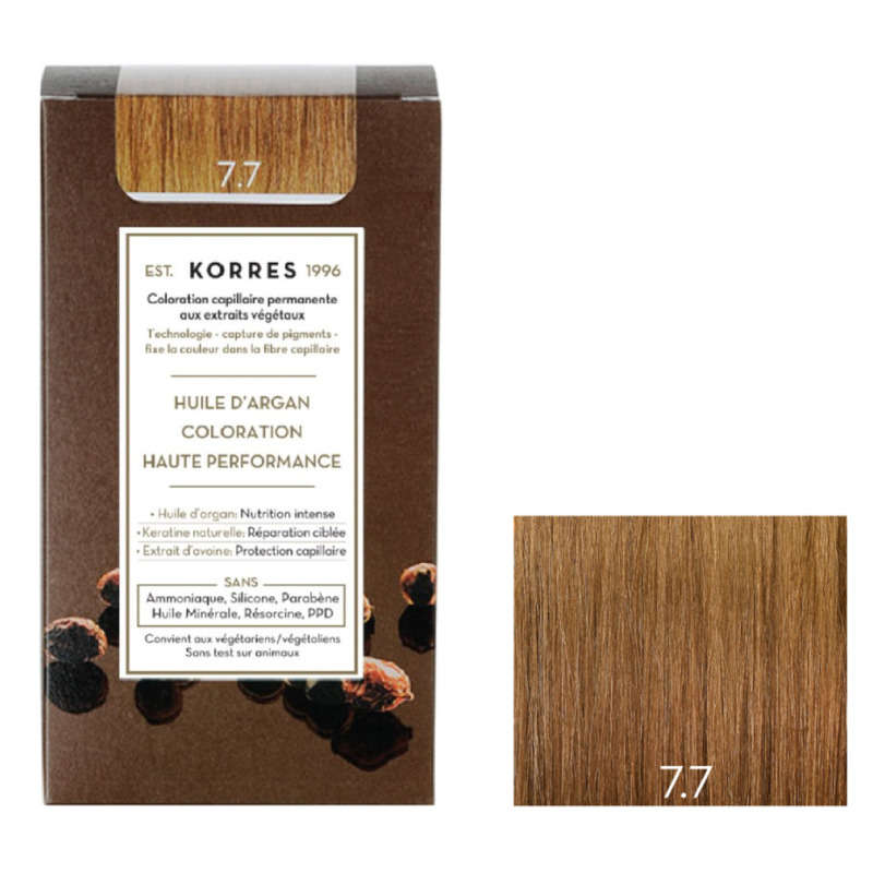 Korres Coloration Permanente Huile d'Argan, Blond Marron 7.7