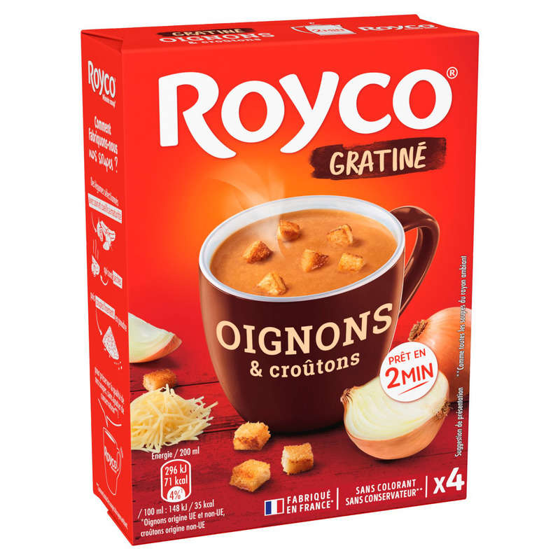 Royco Soupe Gratinée oignons & croûtons 4x15,6g