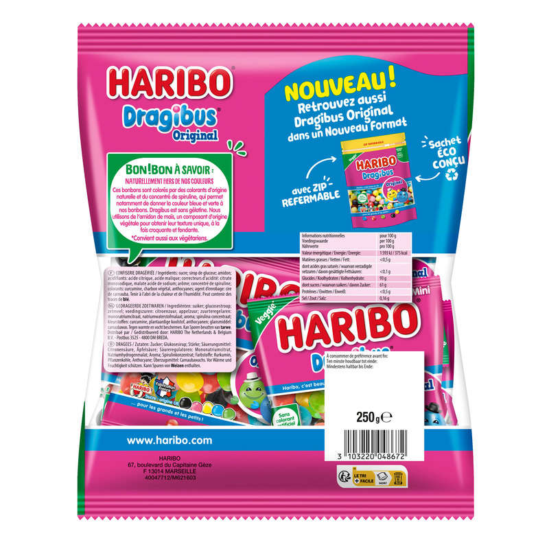 Haribo Bonbons Dragibus Original Multipack 250g