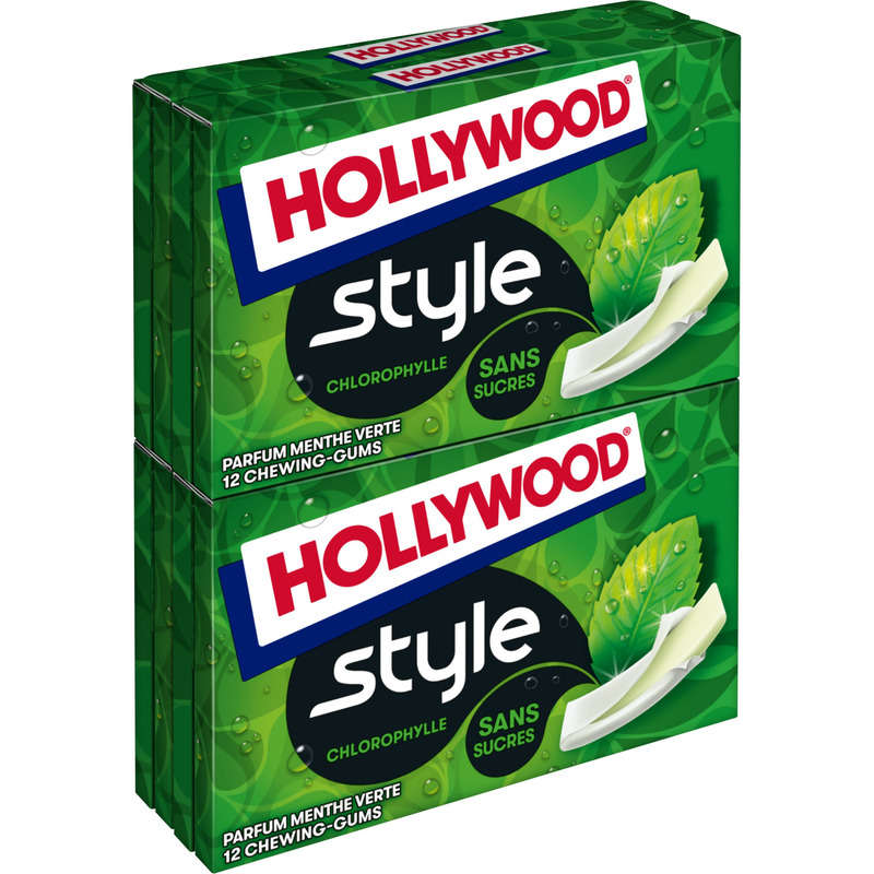 Hollywood Style Chewing-Gum Chlorophylle Menthe Sans Sucres 92g