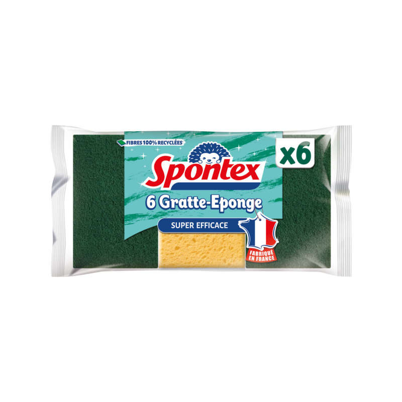 Spontex Gratte-Eponge Fibres Recyclées x6