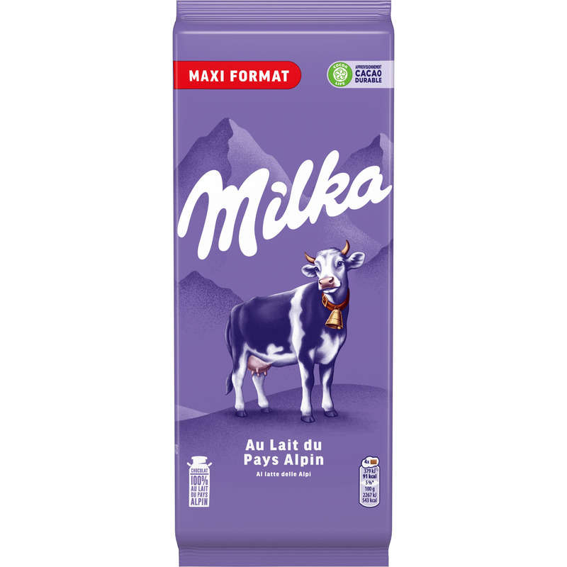 Milka Tablette Chocolat Au Lait Du Pays Alpin Maxi Format 200g