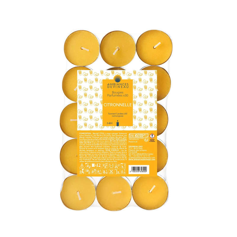 Chauffe-plats jaune citronnelle x30