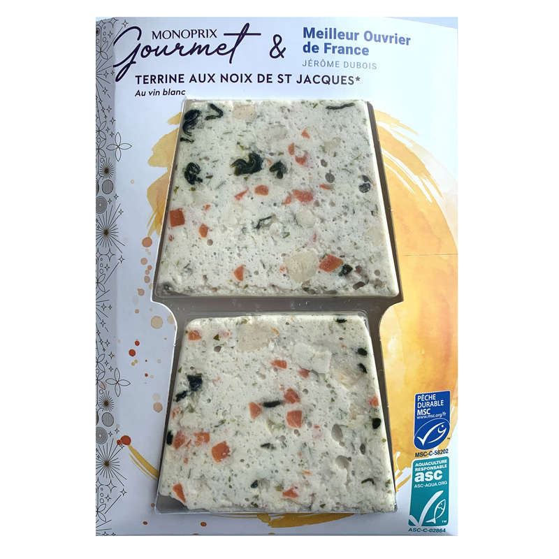 Monoprix Gourmet Terrine aux noix de st-jacques au vin blanc 2x60g