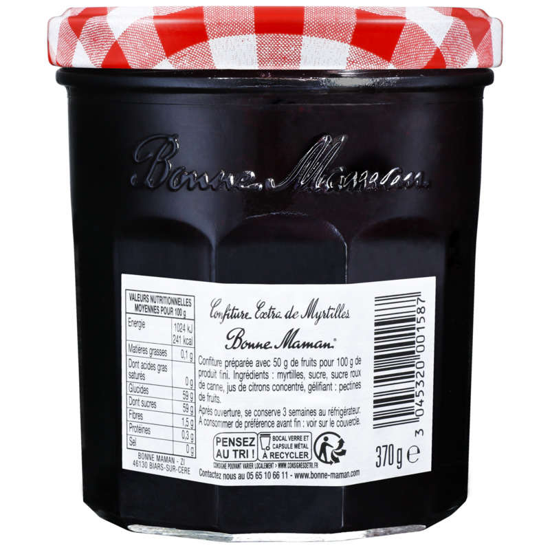 Bonne Maman Confiture de myrtilles sauvages 370g