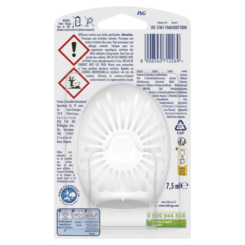 Febreze petit coin salle de bain désodorisant rosée du matin 7.5ml