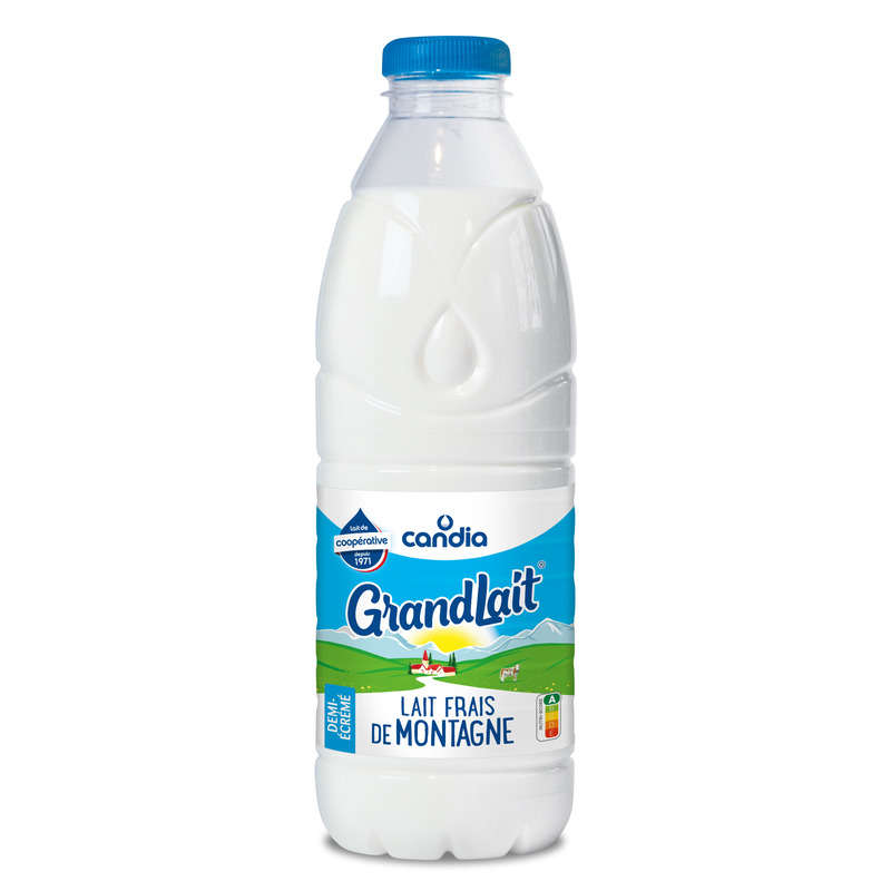 Candia Grandlait Lait Frais Demi-écrémé Pasteurisé La Bouteille De 1l