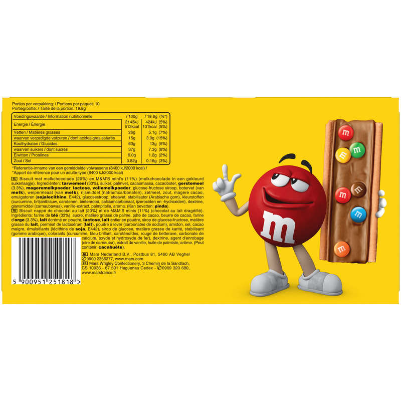 M&M's Biscuits nappage Chocolat au lait & M&M's mini 198G