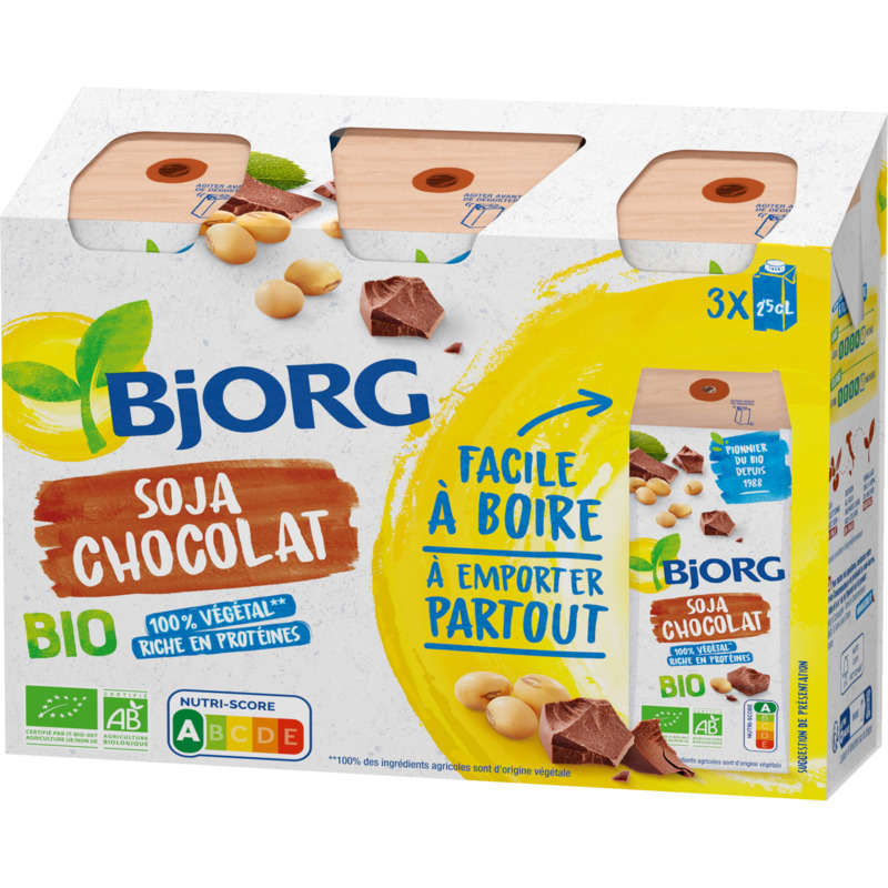 Bjorg Boisson Soja Chocolat Mini Bio 3X25Cl