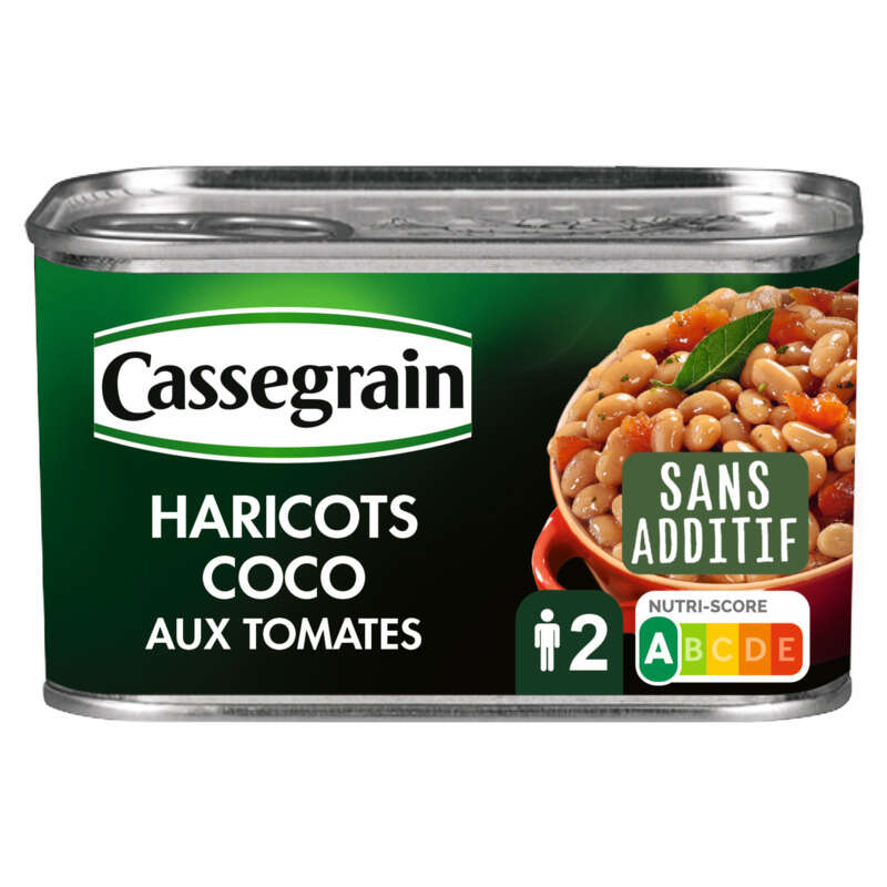 Cassegrain Haricots Coco Cuisinés Aux Tomates Laurier Et Sauge 435g