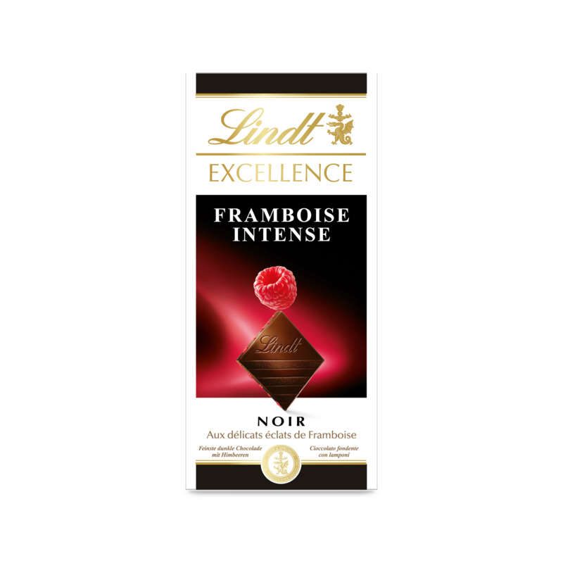 Lindt Excellence Tablette Chocolat Noir Framboise Intense 100g