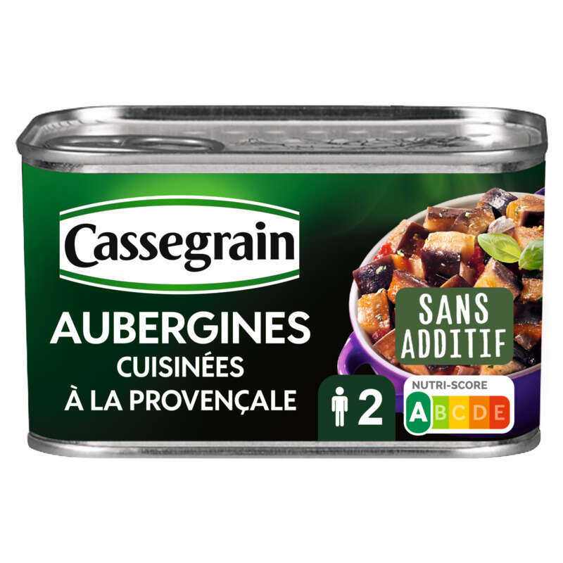 Cassegrain Aubergines cuisinées à la provençale à l'huile d'olives extra vierge 375g