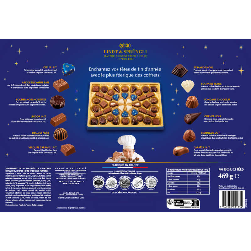 Lindt Champs Elysées Assortiment Chocolat Boîte 469g