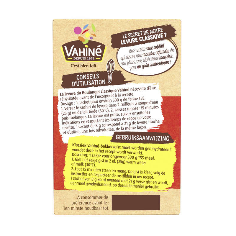 Vahiné Levure du Boulanger x6 ,48g