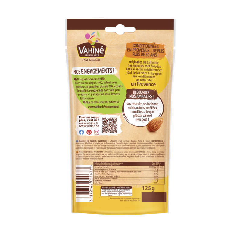 Vahiné Amandes en poudre 125g