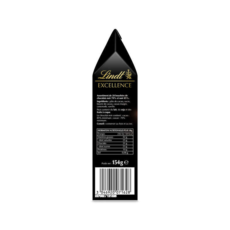 Lindt Excellence Minis 70% 85% Assortiment 28 Carrés 154g