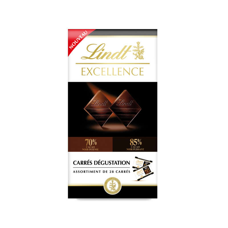 Lindt Excellence Minis 70% 85% Assortiment 28 Carrés 154g