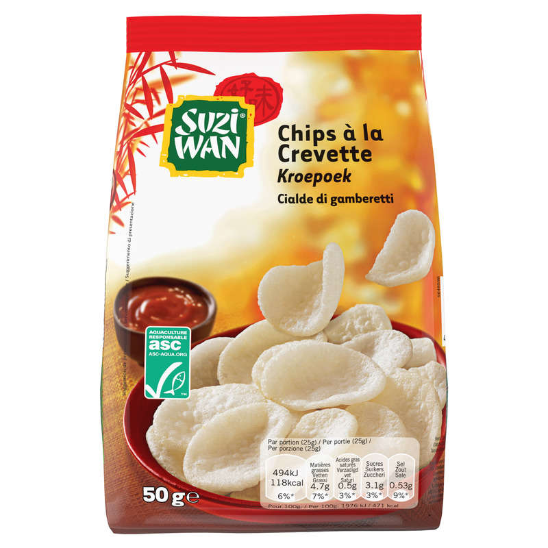 Suzi Wan Chips à la crevette 50g