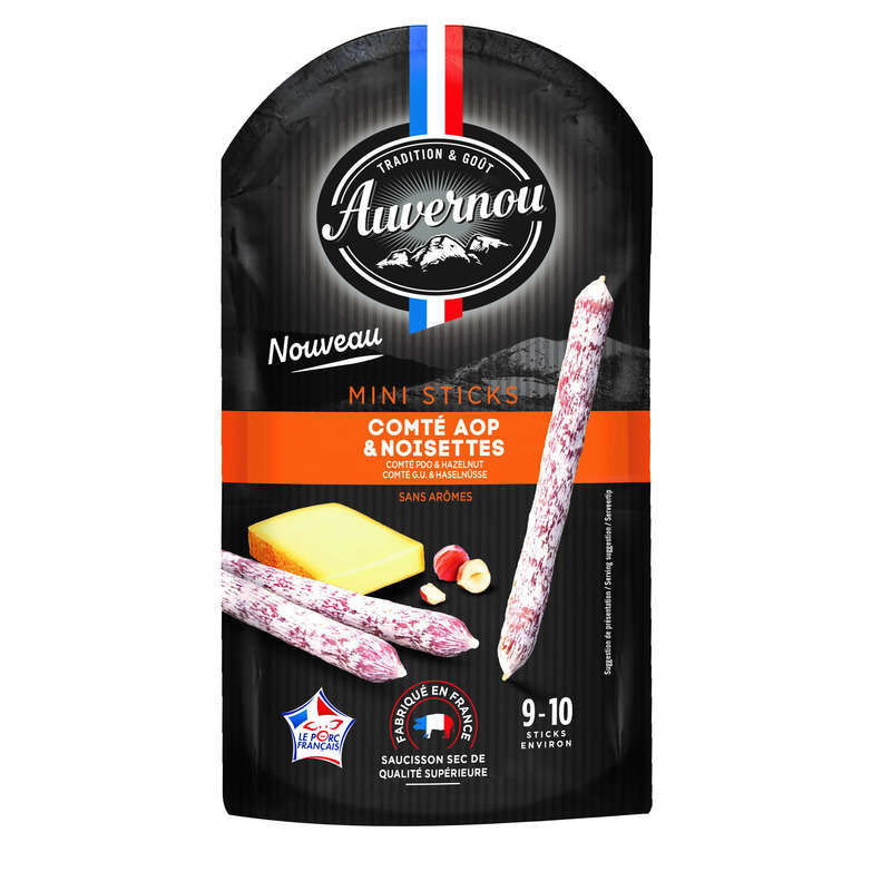 Auvernou mini sticks comté & noisettes x9/10 100g