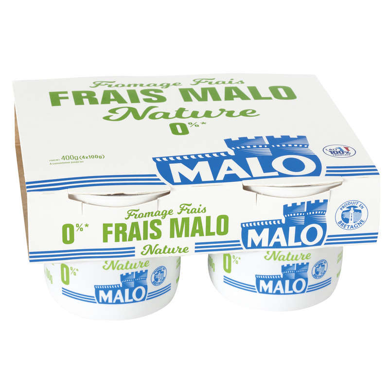 Malo Fromage Frais Nature 0% M.G. 4x100g