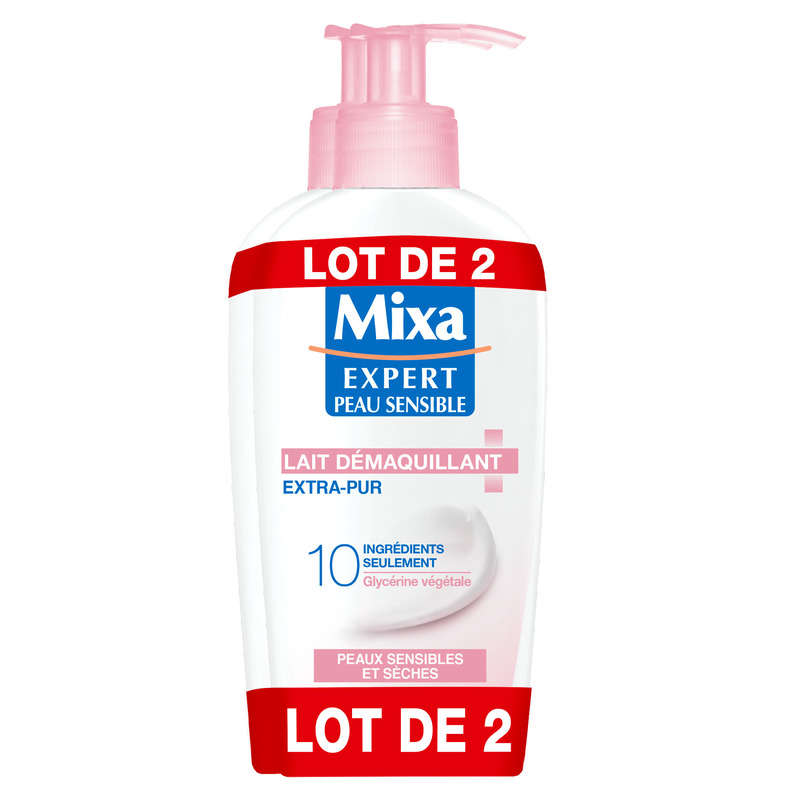 Mixa Lait Démaquillant Extra Pur Peaux Sensibles & Sèches 2x200ml