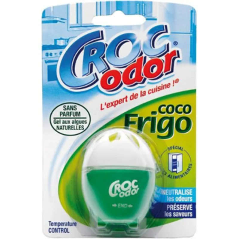 Croc'Odor Désodorisant Coco Frigo Sans Parfum Gel aux Algues Naturelles *1