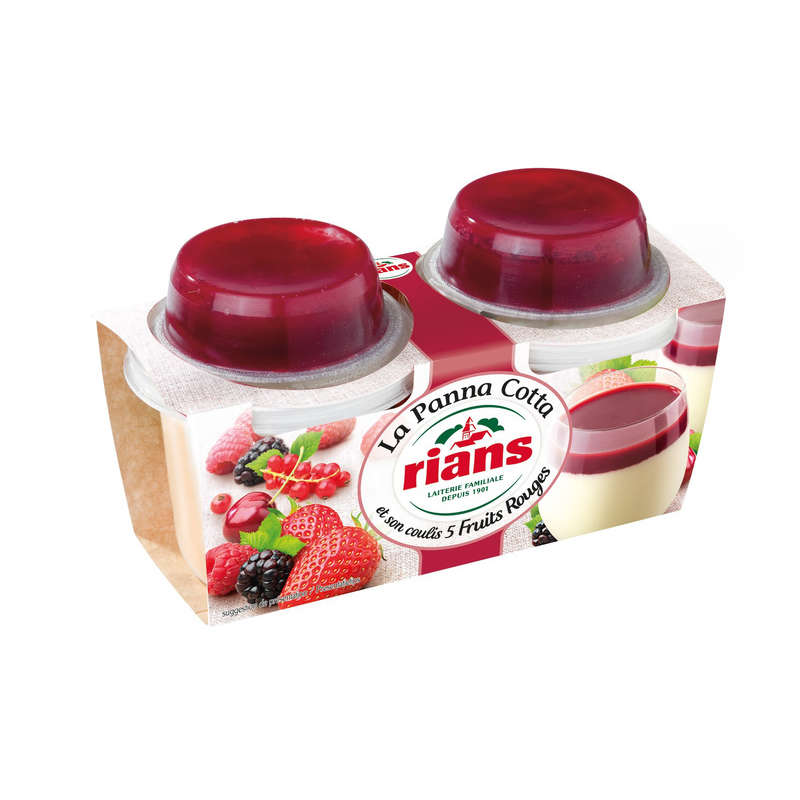 Rians La Panna Cotta Et Son Coulis 5 Fruits Rouges 2x120g