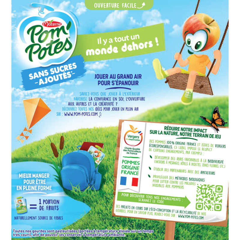 Pom'Potes Sans Sucres Ajoutés Pomme Banane 4x90g
