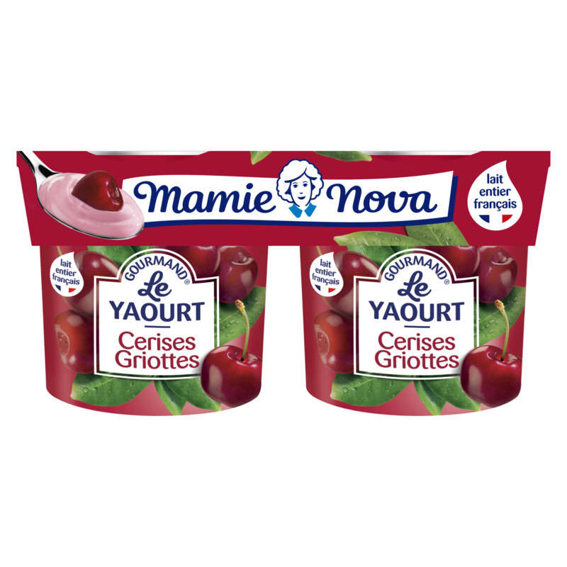 Mamie Nova Yaourts Cerises Griottes 2x150g