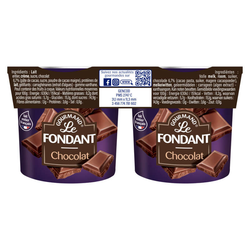 Mamie Nova Crème Dessert Au Chocolat 2x150g