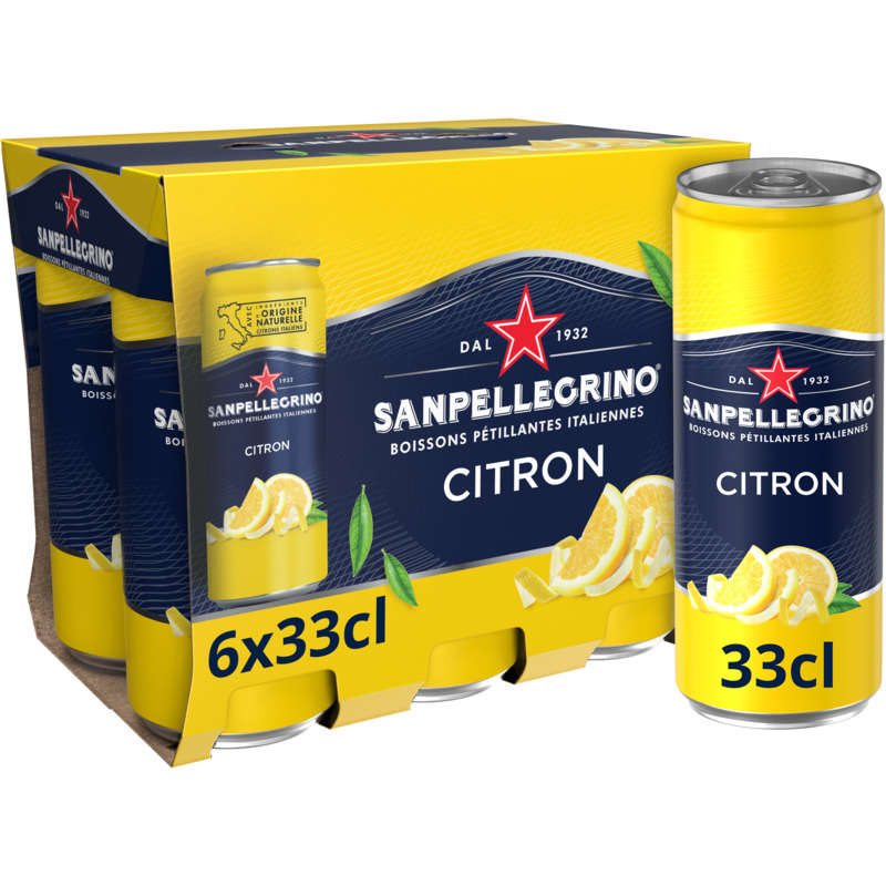 San Pellegrino Eau Gazeuse Aromatisée Au Jus De Citron 6x33cl