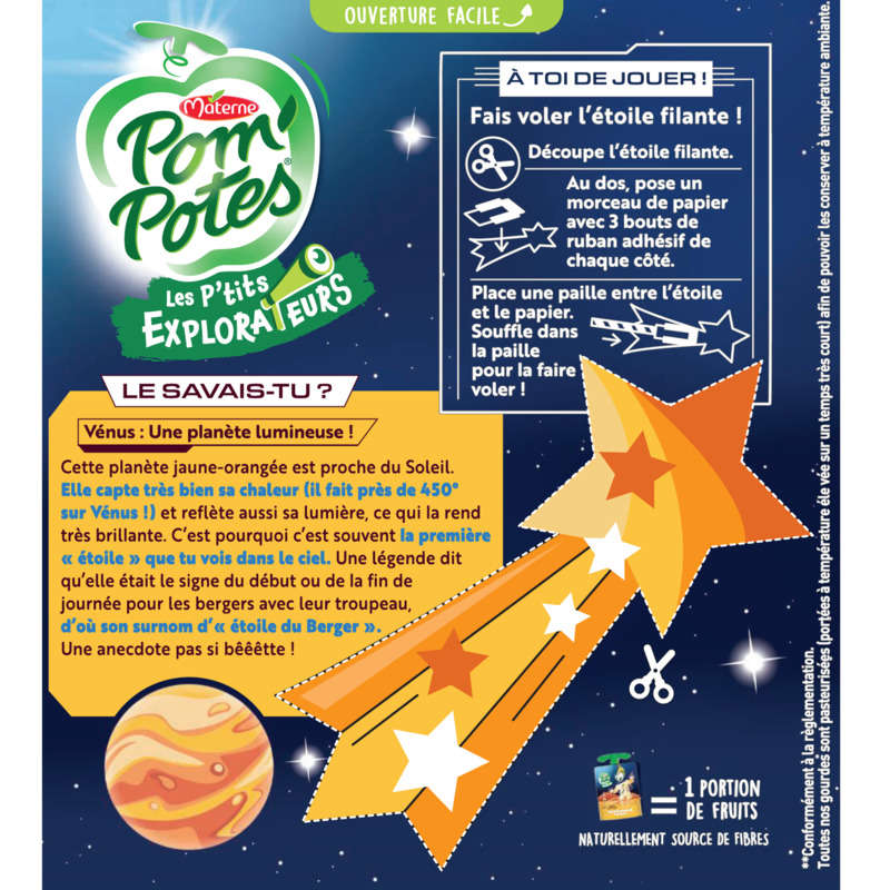 Pom'Potes les p'tits explorateurs sur venus pomme banane vanille 4x90g