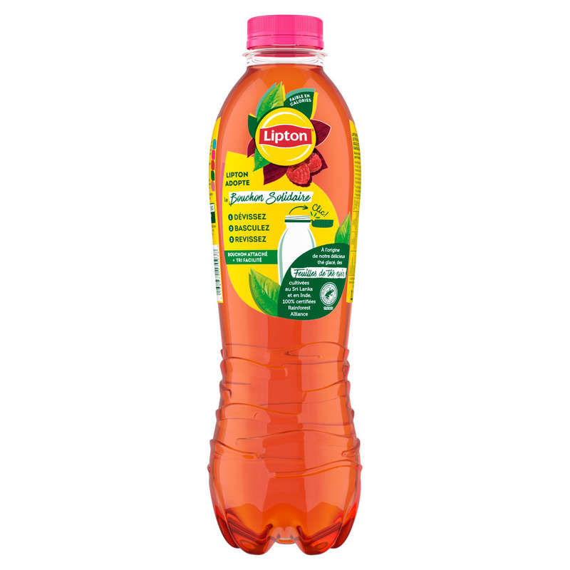 Lipton - Ice Tea - Boisson au thé saveur framboise - La bouteille de 1,25L