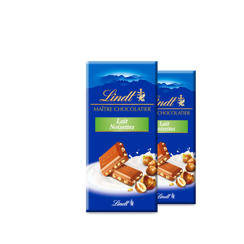 Lindt Tablette De Chocolat Lait Et Noisettes 2x100g