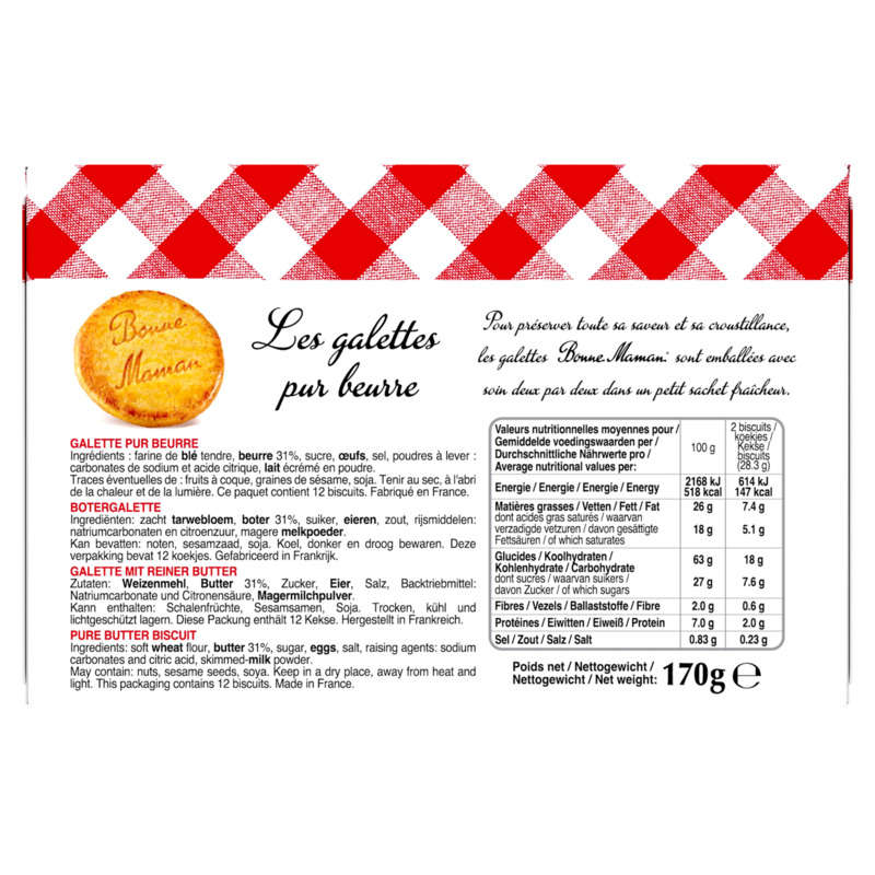 Bonne Maman Galette pur beurre 170g