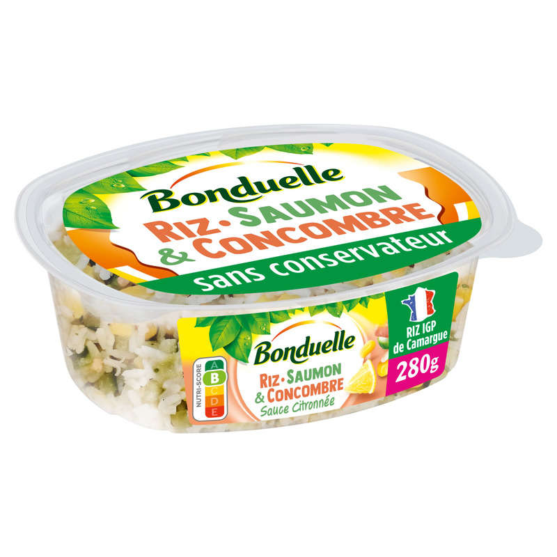 Bonduelle riz saumon & concombre sauce citronnée 280g