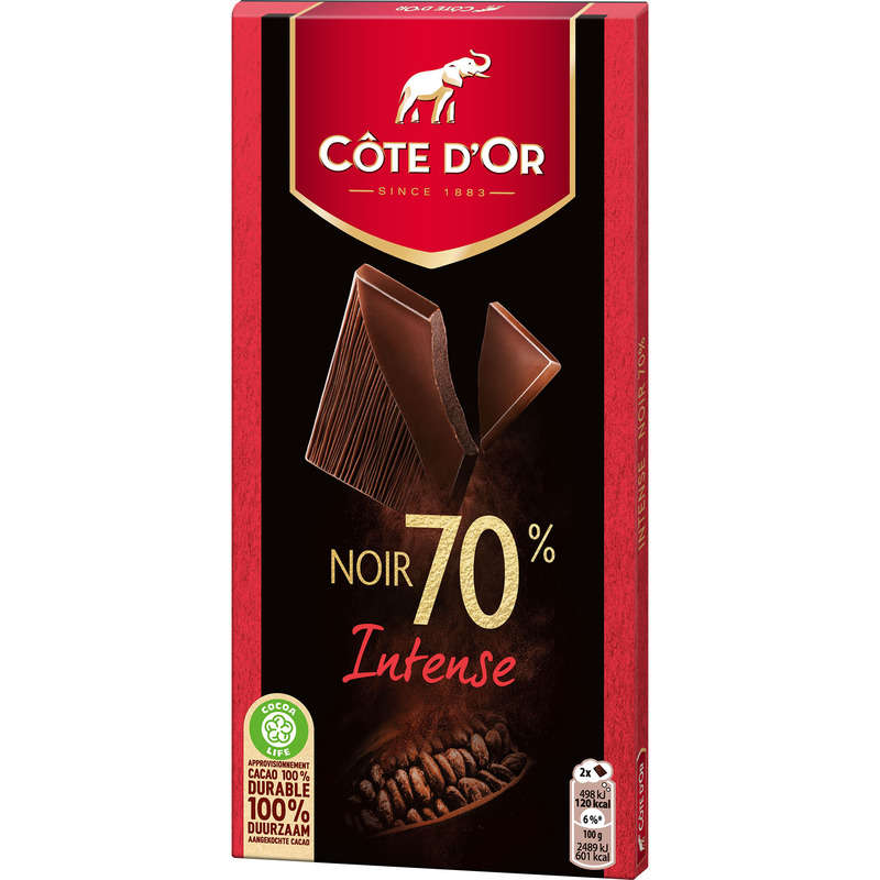 Côte D'Or Tablette Chocolat Noir 70% Intense 100g