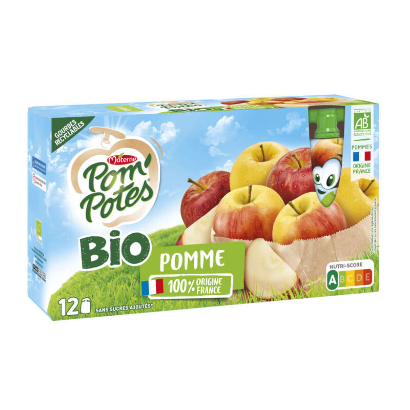 Pom'Potes bio pomme nature le pack de 12x90g