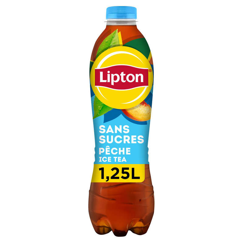 Lipton - Ice Tea - Boisson au Thé zero sucres saveur pêche - La bouteille de 1,25L