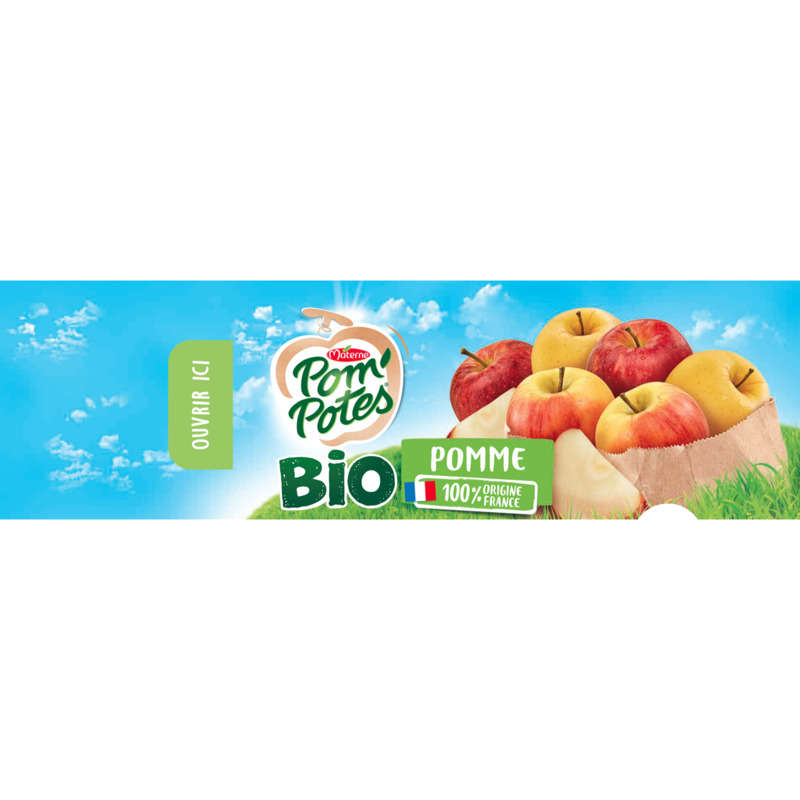 Pom'Potes bio pomme nature le pack de 12x90g